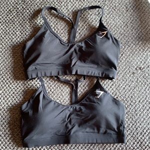Black v-neck sports bras gymshark